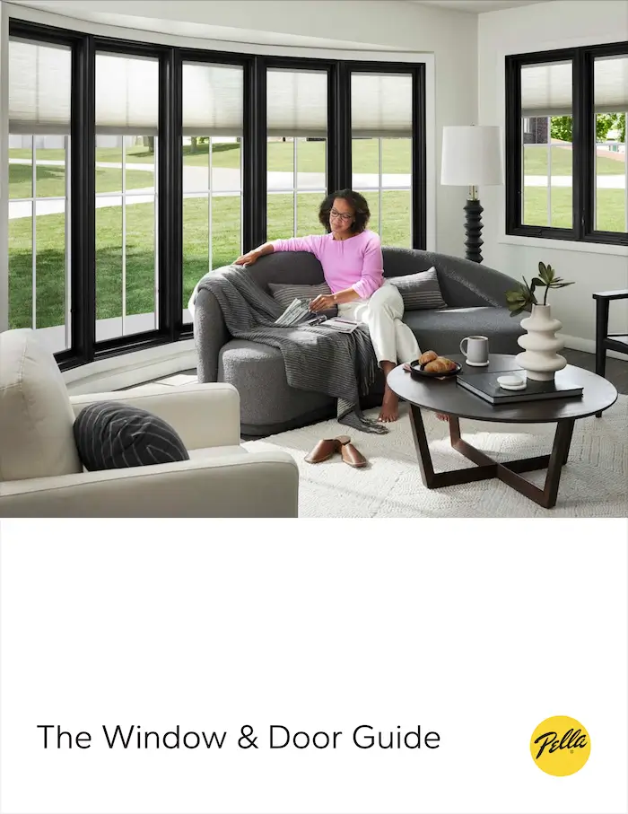The cover of a brochure about pella windows